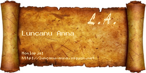 Luncanu Anna névjegykártya